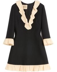 Valentino - Wool And Silk Short Dress - Lyst