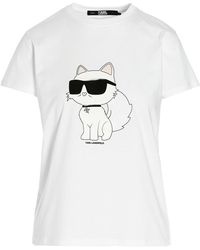 Karl Lagerfeld - 'Ikonik 2.0 Choupette' T Shirt Bianco - Lyst