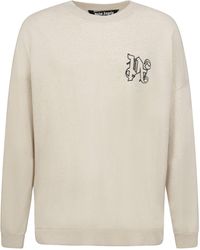 Palm Angels - Crew Neck Long Sleeves Ribbed Profile Sweatshirts - Lyst