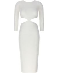 Elisabetta Franchi - Ribbed Dress With Jewel Detail Abiti Bianco - Lyst