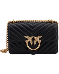 Pinko - Leather Love Mini Bag Shoulder Bag - Lyst