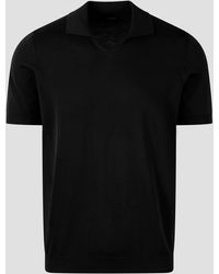 Drumohr - Buttonless Cotton Polo Shirt - Lyst