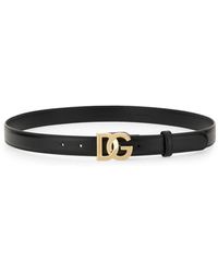 Dolce & Gabbana - CINTURA IN PELLE CON FIBBIA LOGO - Lyst