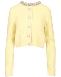 Self-Portrait - Short Alpaca Cardigan - Lyst