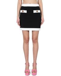 Moschino - Heart Buttons Crepe Miniskirt - Lyst