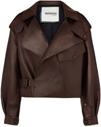 Wanan Touch - Ilaria Jacket In Brown Lambskin Leather - Lyst