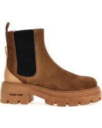 Sergio Rossi - Ankle Boots Suede Hazelnut - Lyst