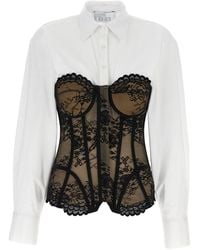 GIUSEPPE DI MORABITO - Lace Bodice Insert Shirt Shirt, Blouse - Lyst