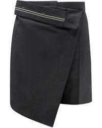 Fendi - Shorts in lana mohair con dettaglio inside-out in vita con nastro logato Roma - Lyst