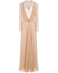 Alberta Ferretti - Silk Chiffon Long Dress - Lyst
