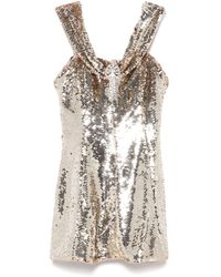 Self-Portrait - Short Dress With Off The Shoulders - Lyst