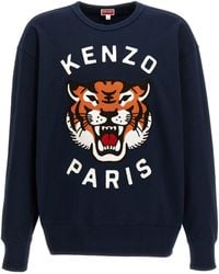 KENZO - Lucky Tiger Felpe Blu - Lyst