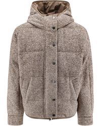 Brunello Cucinelli - Reversible Wool And Silk Down Jacket-Donna - Lyst