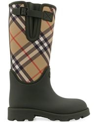 Burberry - Rainboots With Traditional Check Insert - Lyst