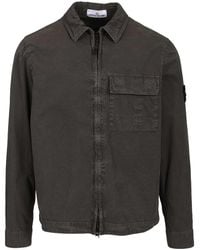 Stone Island - Organic Cotton Canvas Overshirt Shirts - Lyst