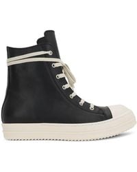 Rick Owens - Washed Calf Sneakers, /Milk, 100% Calf Leather - Lyst