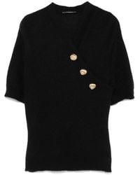 Balmain - Wool Top With Buttons - Lyst