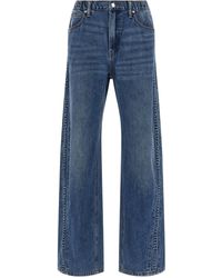 Alexander Wang - Embossed Logo Jeans Blu-Donna - Lyst