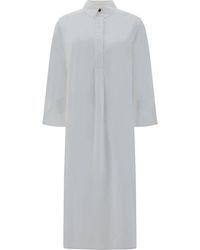Ganni - Cotton Poplin Oversized Shirt Dress - Lyst