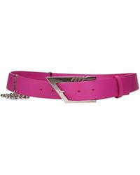 Leather Belt in Pink - The Attico