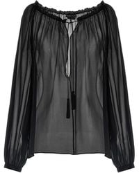 Tom Ford - Semi-Transparent Silk Blouse - Lyst
