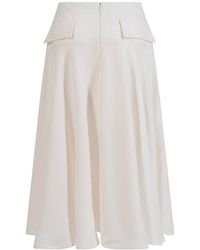 Bottega Veneta Fluid Viscose Organza Fringe Skirt in Black