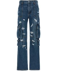 Dolce & Gabbana - Used Effect Cargo Jeans Blu - Lyst