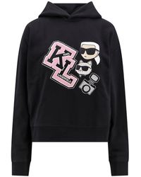 Karl Lagerfeld - Felpa nera karlito choupette logo - Lyst