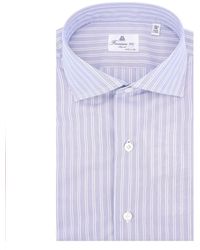 Finamore 1925 - Cotton Shirt With Striped Motif - Lyst