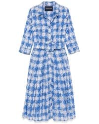 Samantha Sung - Abito Midi Audrey Stampa Ratan Houndstooth-Donna - Lyst