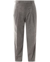 Etudes Studio - Wool Blend Trouser With Removable Belt At Waist - Lyst