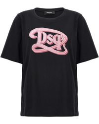 DSquared² - Logo Print T Shirt Nero - Lyst
