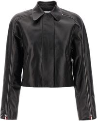 Ferragamo - Leather Blouson Casual Jackets, Parka - Lyst