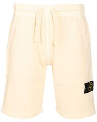 Stone Island - Organic Cotton Fleece Cargo Bermuda Shorts Sweatshirts - Lyst