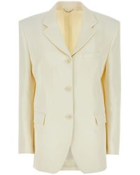 Magda Butrym - Ivory Wool Blend Oversize Blazer - Lyst
