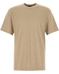 Giorgio Armani - Cappuccino Stretch Viscose Blend T-Shirt - Lyst
