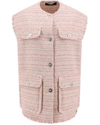 Versace - Tweed Vest With Medusa Buttons - Lyst