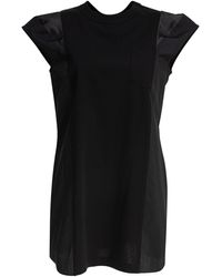 Sacai - Cotton Jersey Dress Abiti Nero-Donna - Lyst