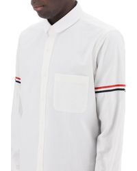 Thom Browne - Seersucker Shirt With Rounded Collar - Lyst