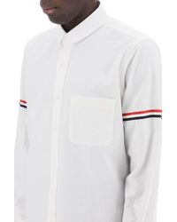 Thom Browne - Camicia In Seersucker Con Colletto Stondato - Lyst