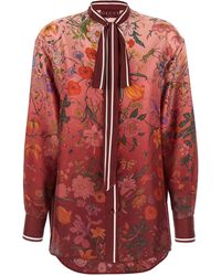 Gucci - Silk Shirt With Flora Print - Lyst