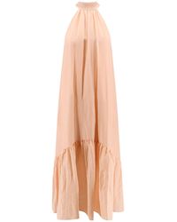 Semicouture - Cotton And Silk Long Dress - Lyst