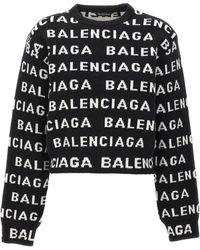 Balenciaga - All Over Logo Sweater Sweater, Cardigans - Lyst