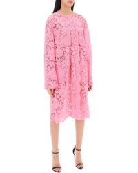 Dolce & Gabbana - Dust Coat In Floral Cordonnet Lace - Lyst