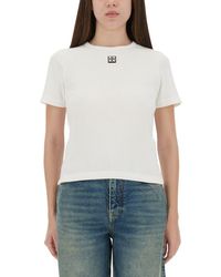 Tory Burch - Ribbed Top With Logo Patch - Lyst