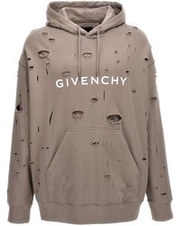 Givenchy - Logo Hoodie Felpe Grigio - Lyst