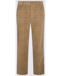 Burberry - Sand Cotton Pants - Lyst