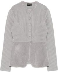 Emporio Armani - Buttoned Crewneck Jacket - Lyst