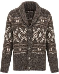 Brunello Cucinelli - Cardigan Fair Isle - Lyst