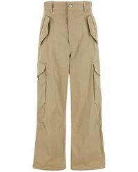パンツ Bottega Veneta Sand Cotton Blend Cargo Pant Bottega Veneta High-rise Cotton-blend Satin Cargo Pants in